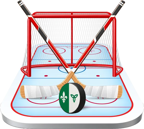 Une rondelle aux couleurs franco-ontariennes.