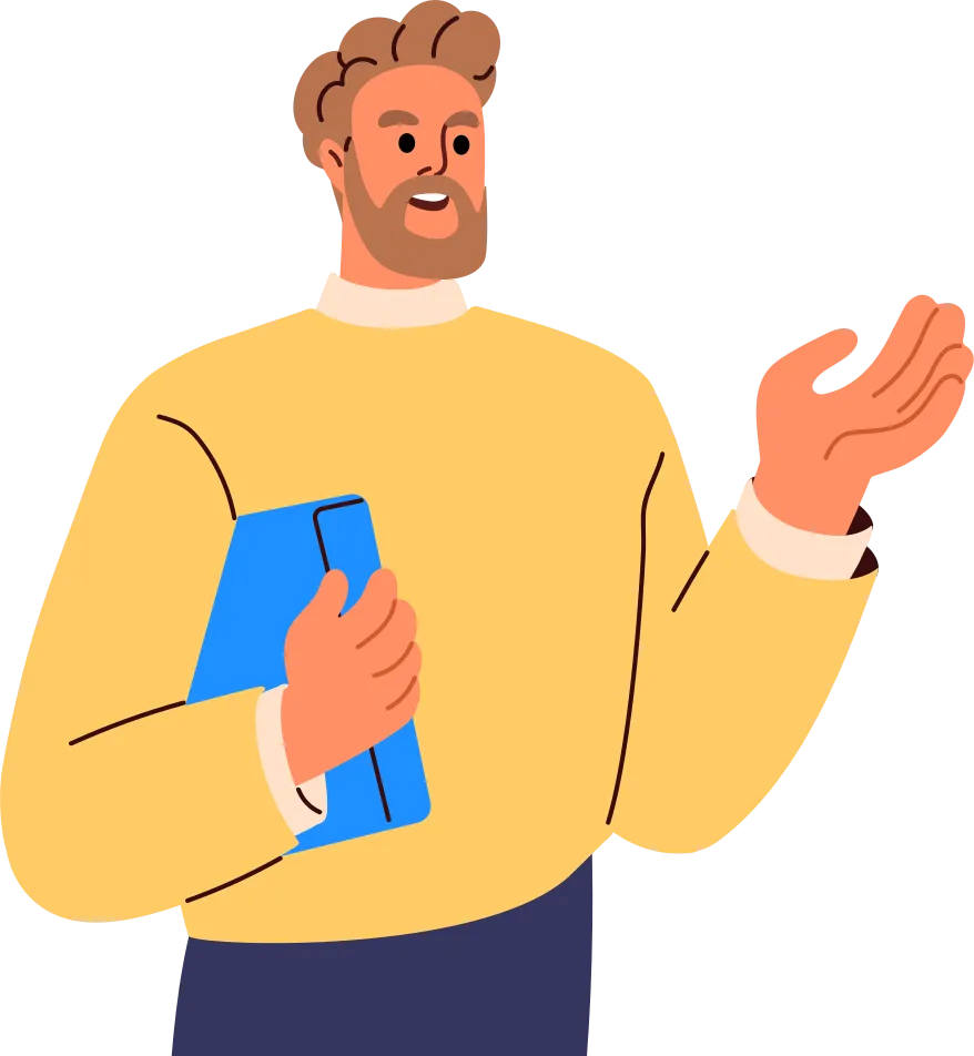 Illustration de Mitchell Akerman muni d’un cartable.