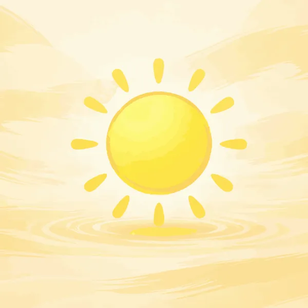 Un soleil jaune.