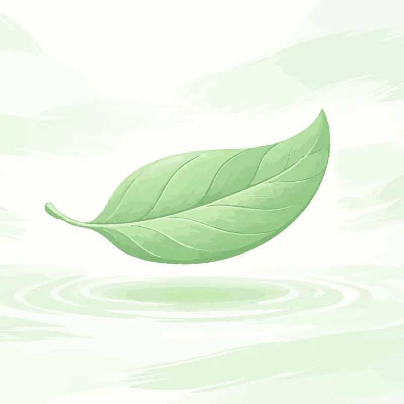 Une feuille verte.